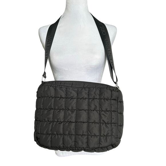 NWT Valentino Orlandi Large Black Puffer Crossbody Bag Tote Purse Retail $199 - Picture 5 of 11